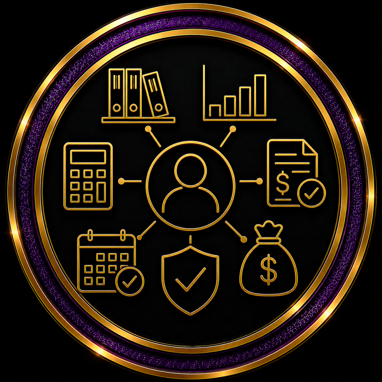 Tax preparation and bookkeeping support icon